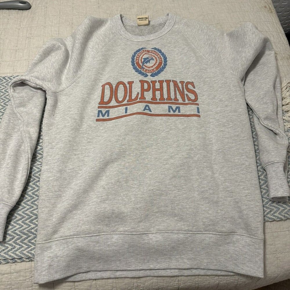 Homage Miami Dolphins Vintage Style Sweatshirt Size Large New No Tags